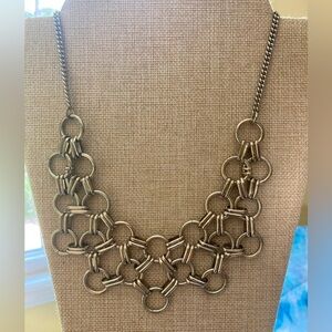 Talbots‎ Antiqued Gold Tone Link Bib Necklace
